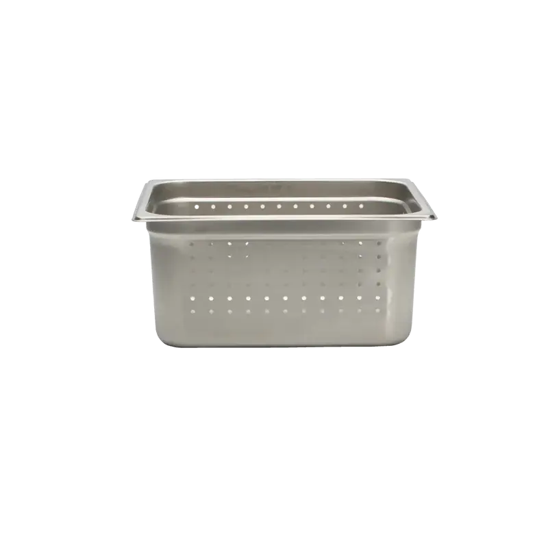 HALF SIZE 6 INCH DEEP PERFORATED STAINLESS STEEL STEAM TABLE PAN - 18/8 STAINLESS STEEL