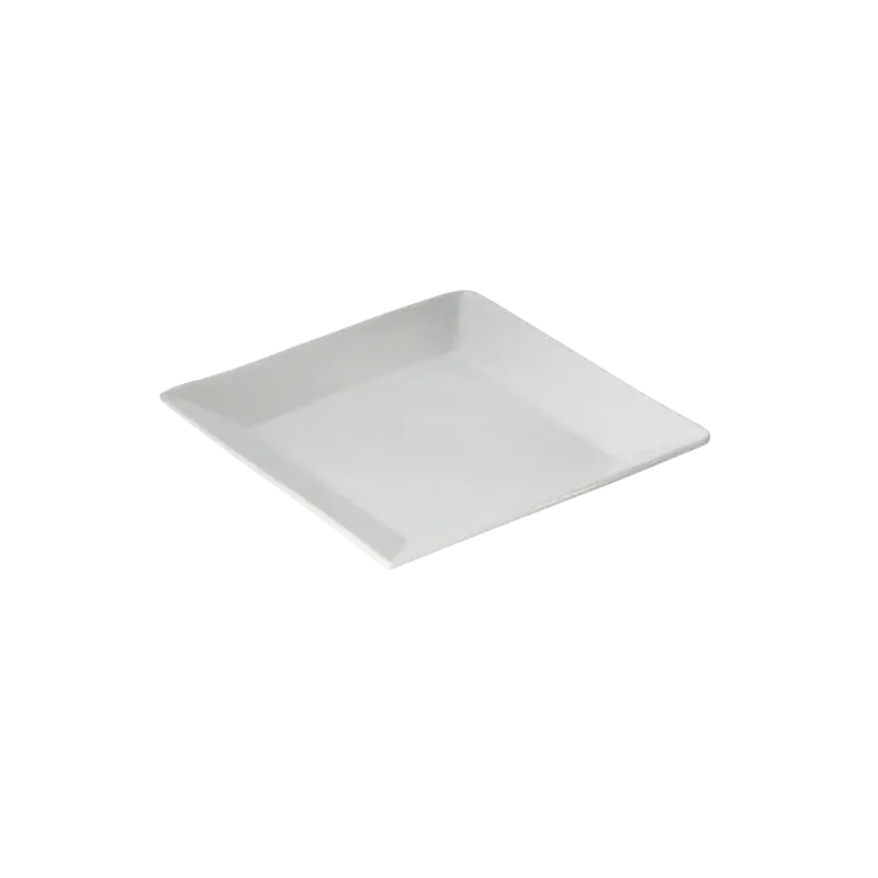 BRIGHT WHITE CERAMIC 6 INCH SQUARE PLATE