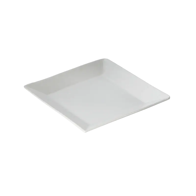 BRIGHT WHITE CERAMIC 8-1/2 INCH SQUARE PLATE