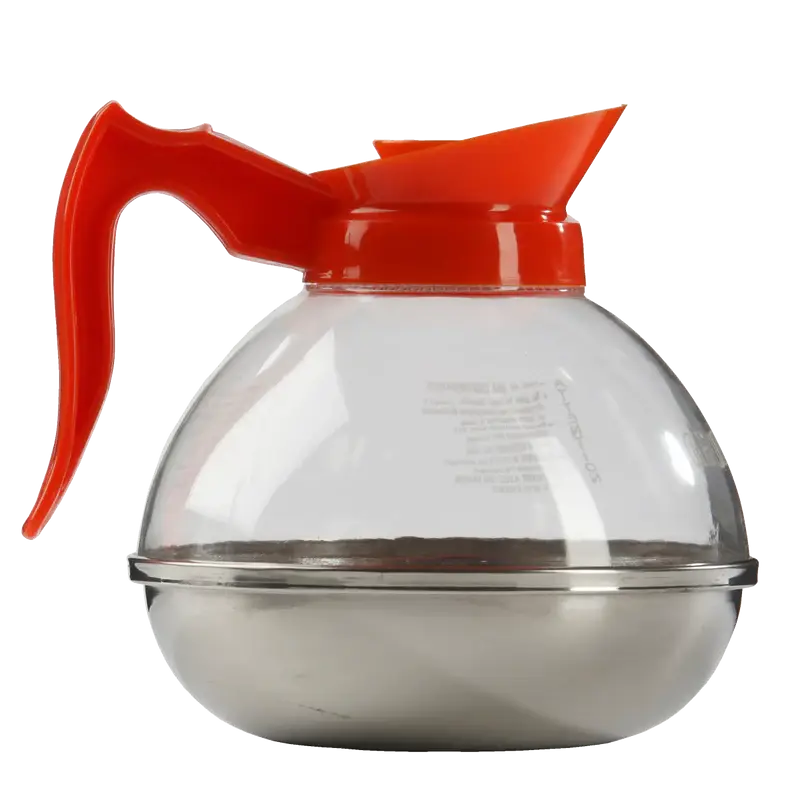 64 OZ POLYCARBONATE DECAFFINATED COFFEE DECANTER WITH STAINLESS STEEL BASE