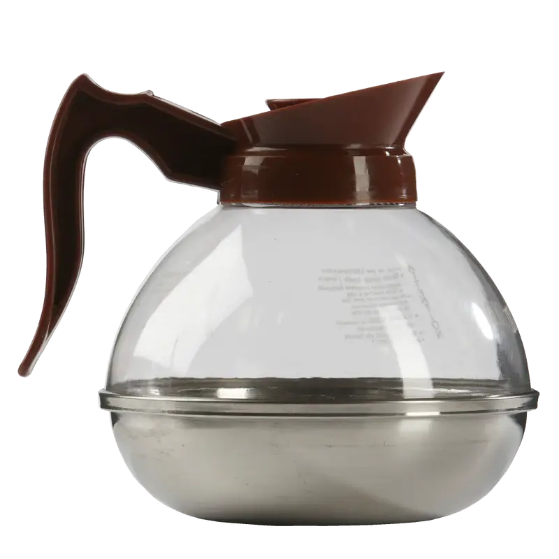 64 OZ POLYCARBONATE REGULAR COFFEE DECANTER WITH STAINLESS STEEL BASE