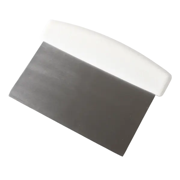 6 X 3 INCH STAINLESS STEEL DOUGH SCRAPER WITH POLYPROPYLENE HANDLE