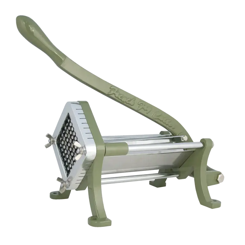 CAST IRON FRENCH FRY CUTTER WITH 3/8 INCH BLADES AND BLOCK