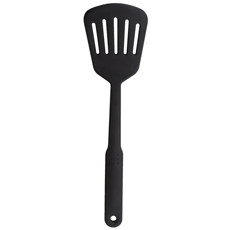 HEAVY DUTY NYLON SLOTTED SHORT BLADE TURNER/SPATULA - HEAT RESISTANT UP TO 410F