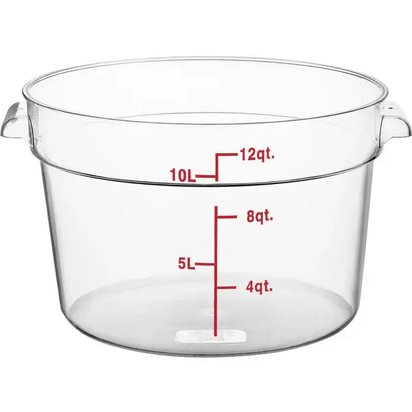 12 QT ROUND POLYCARBONATE STORAGE CONTAINER - CLEAR