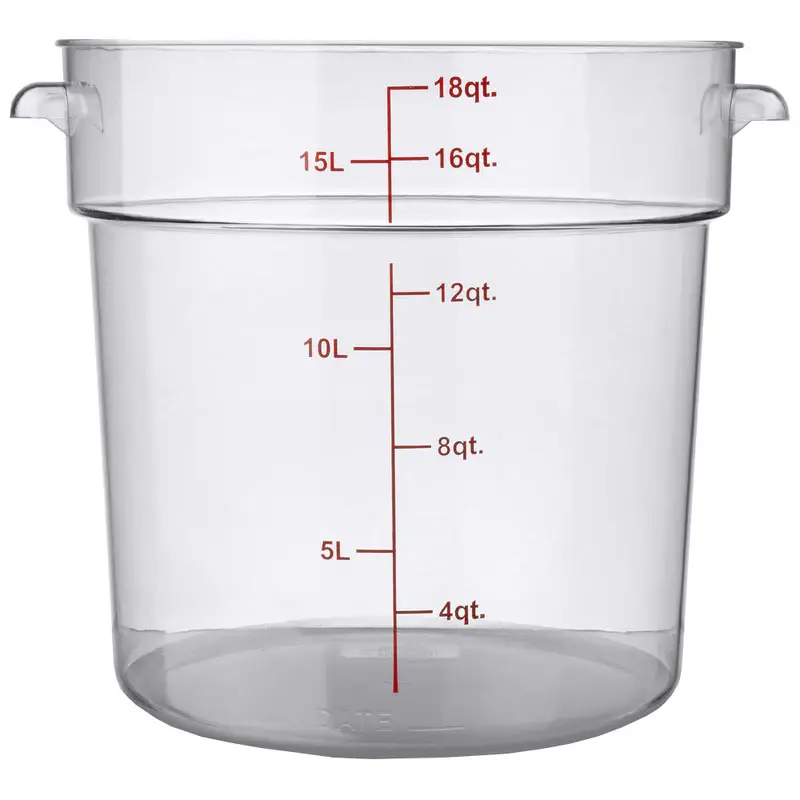 18 QT ROUND POLYCARBONATE STORAGE CONTAINER - CLEAR