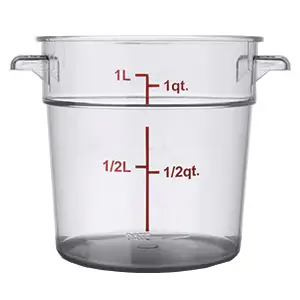 1 QT ROUND POLYCARBONATE STORAGE CONTAINER - CLEAR