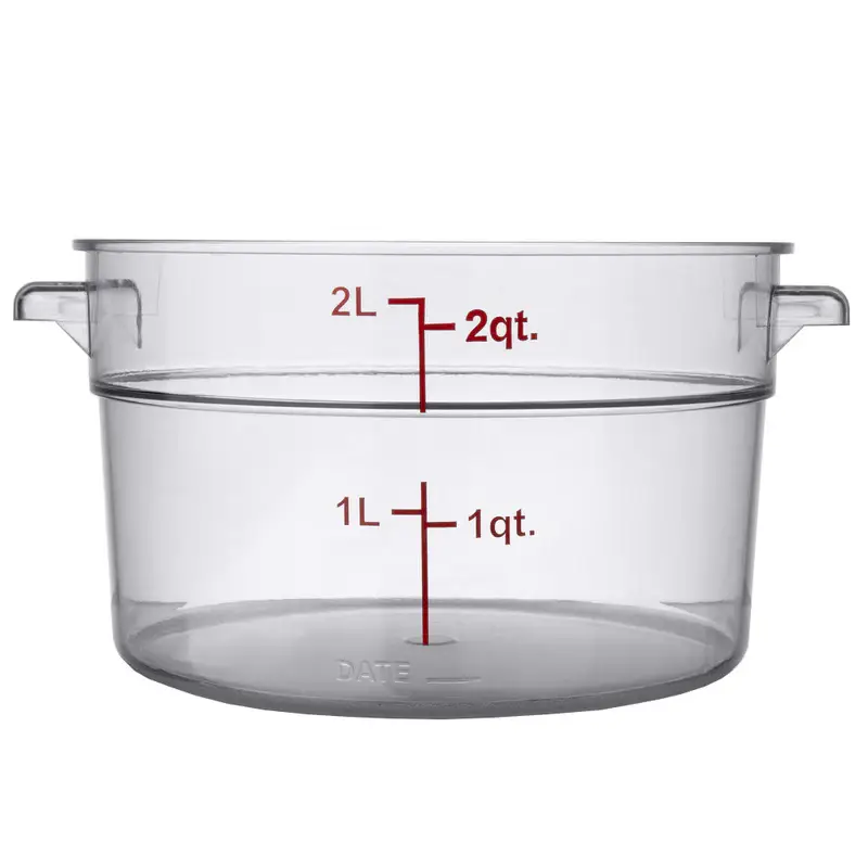 2 QT ROUND POLYCARBONATE STORAGE CONTAINER - CLEAR