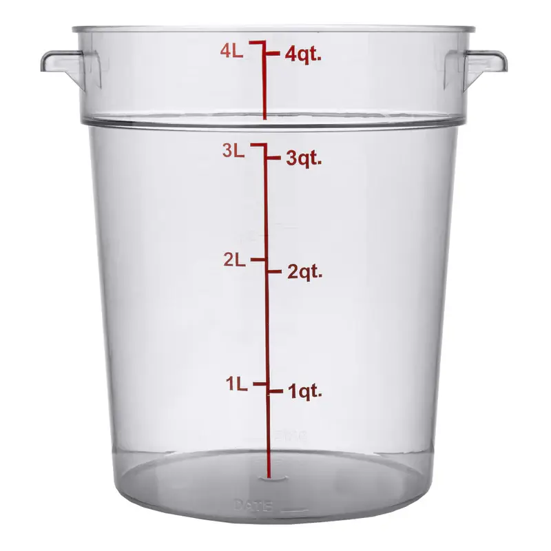 4 QT ROUND POLYCARBONATE STORAGE CONTAINER - CLEAR