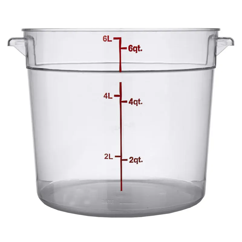 6 QT ROUND POLYCARBONATE STORAGE CONTAINER - CLEAR