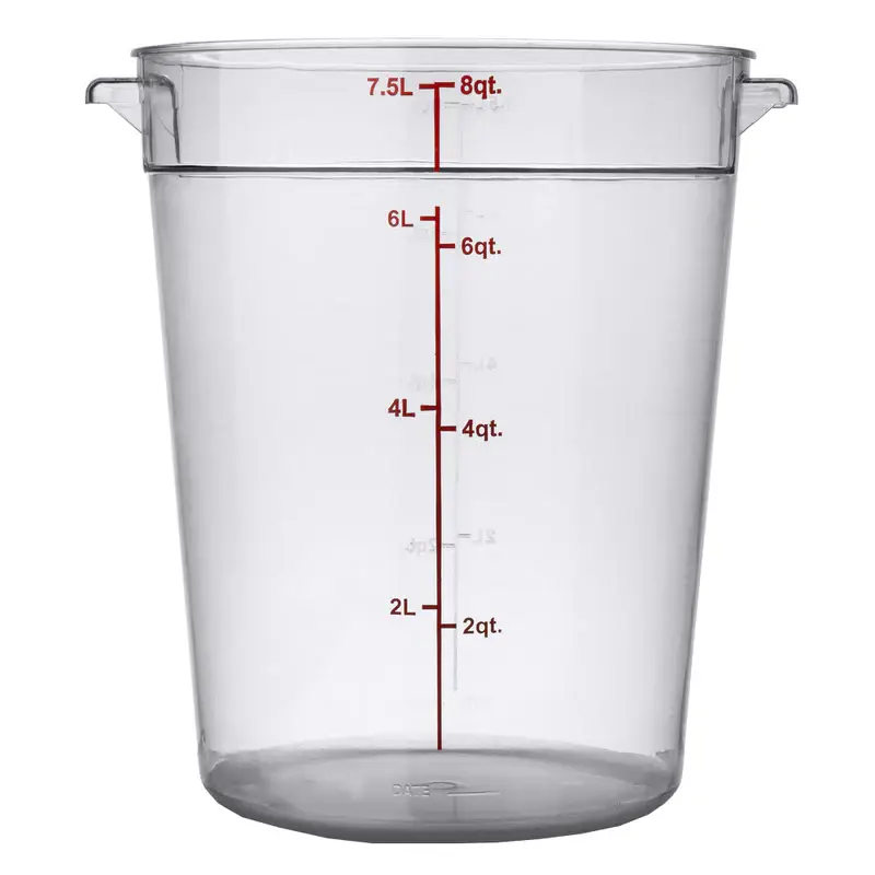 8 QT ROUND POLYCARBONATE STORAGE CONTAINER - CLEAR