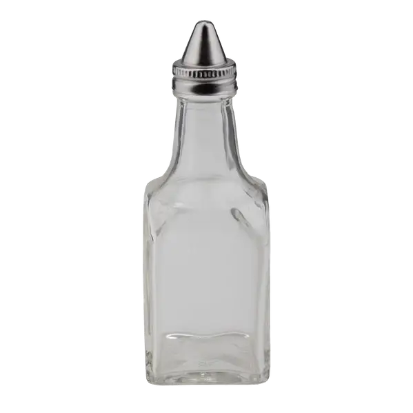 6 OZ SQUARE OIL AND VINEGAR CRUET WITH TAPERED CAP