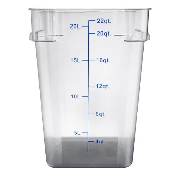 22 QT SQUARE POLYCARBONATE STORAGE CONTAINER - CLEAR