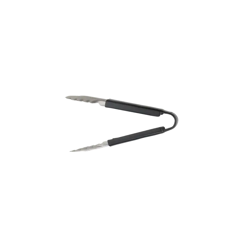 10 INCH STAINLESS STEEL TONGS WITH BLACK HANDLE