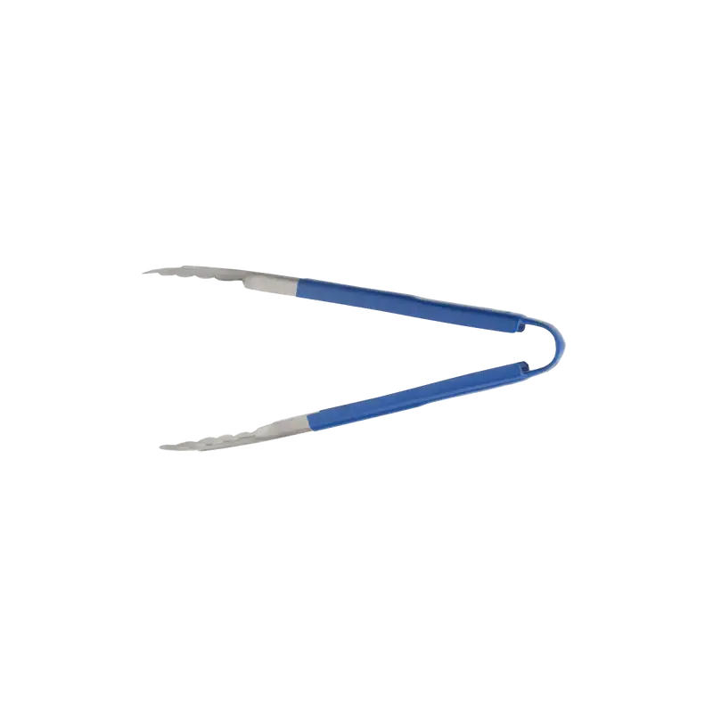 12 INCH STAINLESS STEEL TONGS WITH BLUE HANDLE