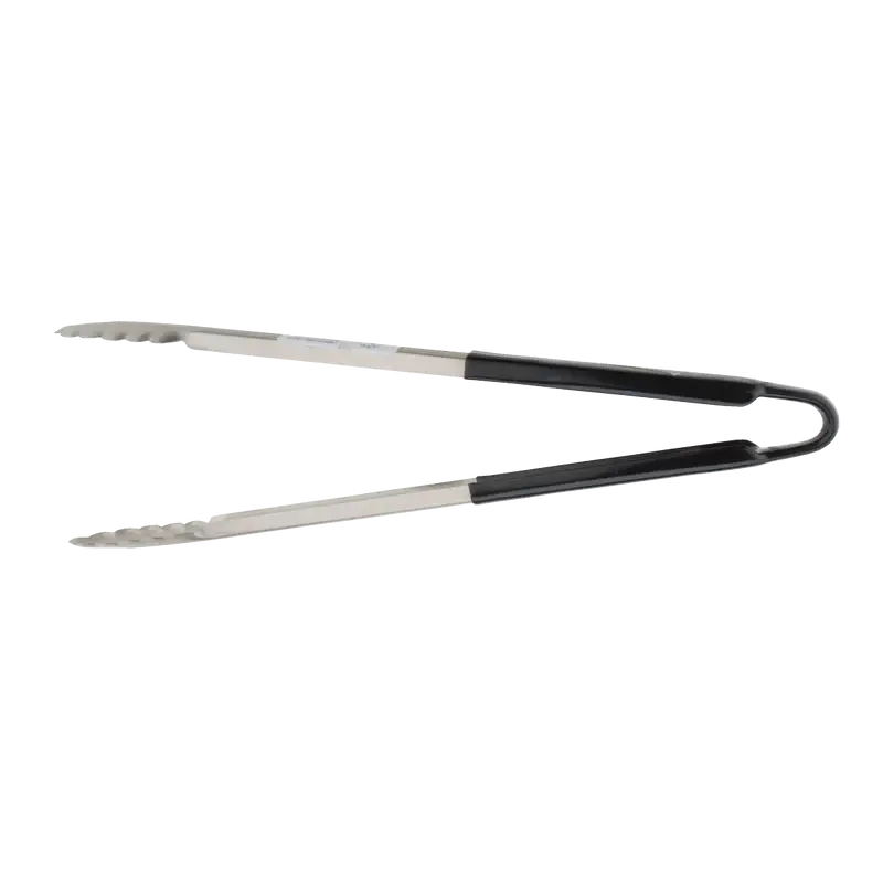 16 INCH STAINLESS STEEL TONGS WITH BLACK HANDLE