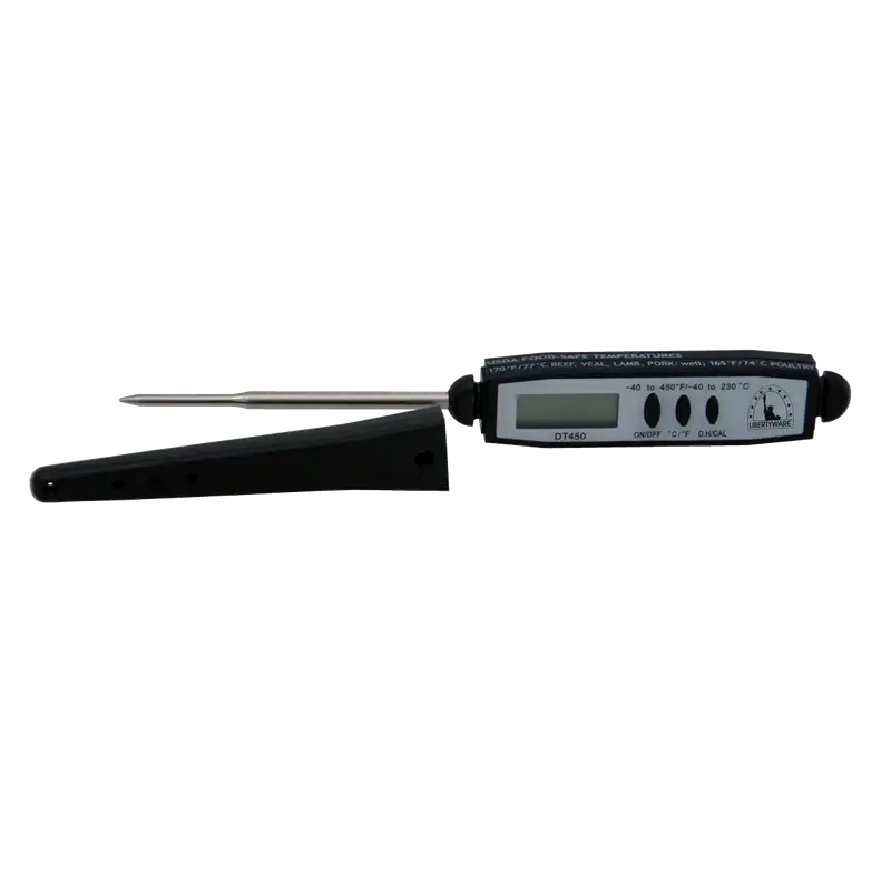 DIGITAL POCKET THERMOMETER WITH LCD FACEPLATE AND -40 TO 450 F TEMPERATURE RANGE