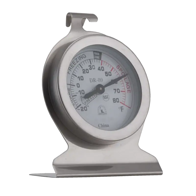 DIAL COOLER/FREEZER THERMOMETER WITH 2 INCH GLASS FACEPLATE AND -20 TO 80 F TEMPERATURE RANGE