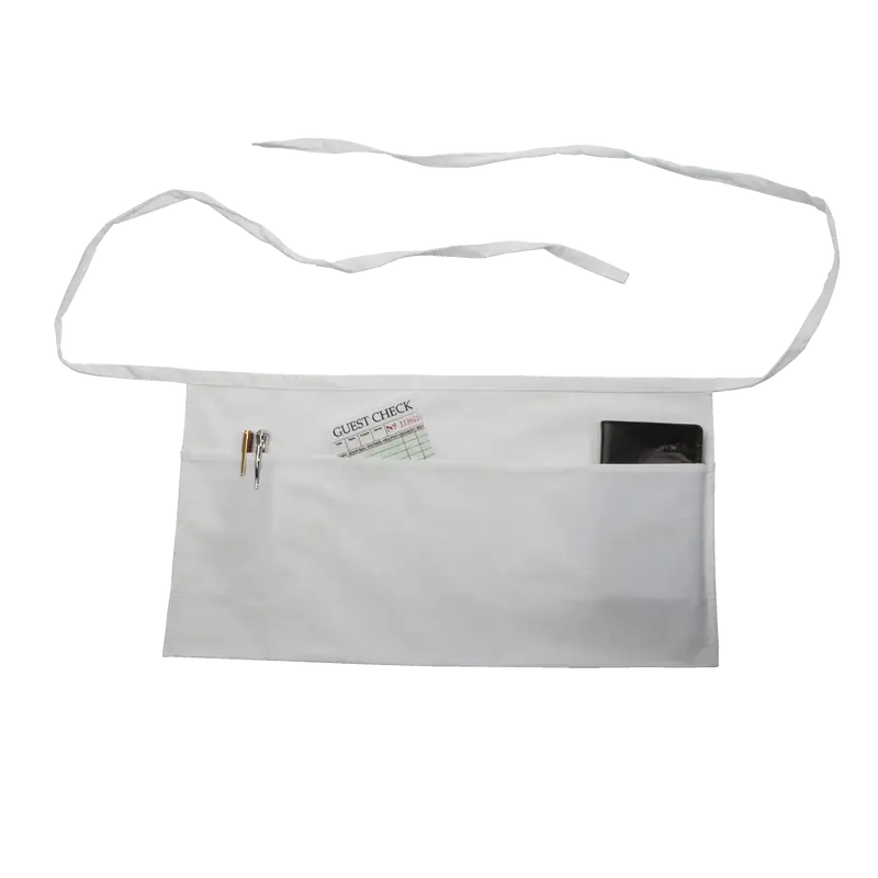 WHITE WAIST APRON WITH POCKETS