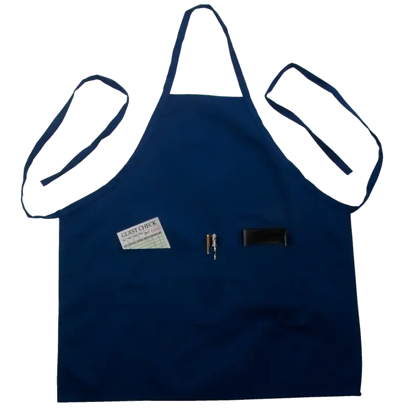 BLUE FULL LENGTH BIB APRON WITH POCKETS