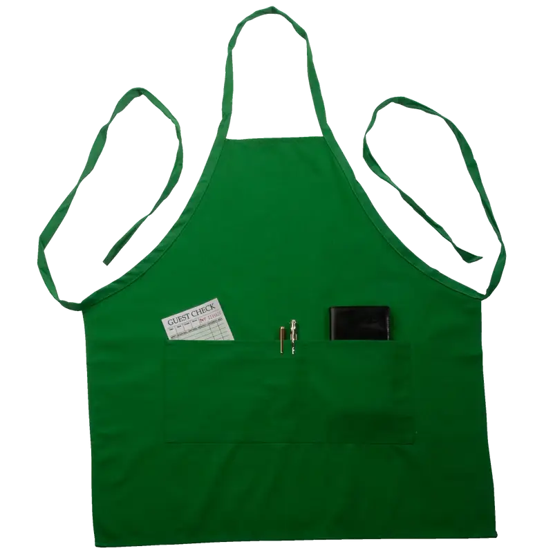 GREEN FULL LENGTH BIB APRON WITH POCKETS
