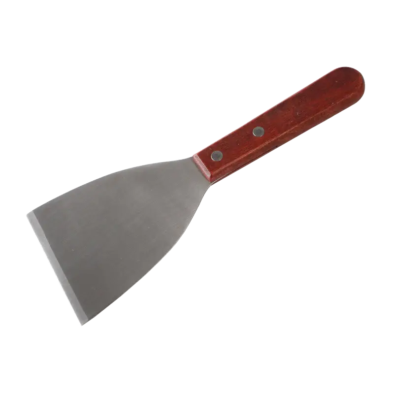 3 INCH GRILL SCRAPER WITH WOOD HANDLE