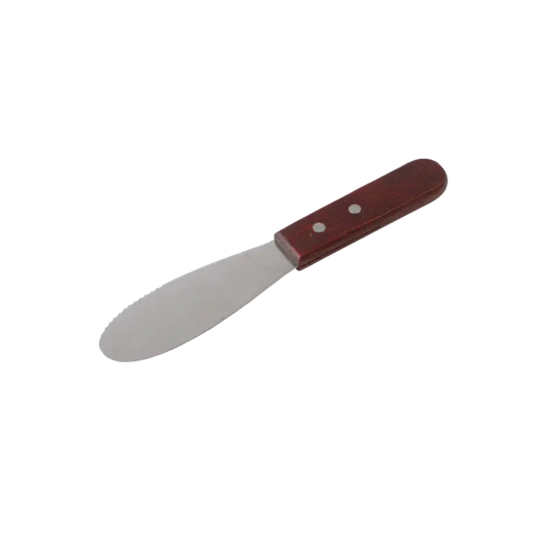 7 INCH STAINLESS STEEL SANDWICH SPREADER WITH WOOD HANDLE