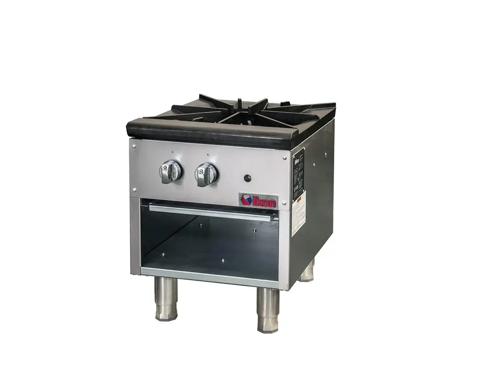 IKON SINGLE STOCK POT RANGE WITH 3-RING BURNER AND INFINITE HEAT CONTROLS - 80000 BTU - COMES WITH CONVERSION KIT - ETL APPROVED