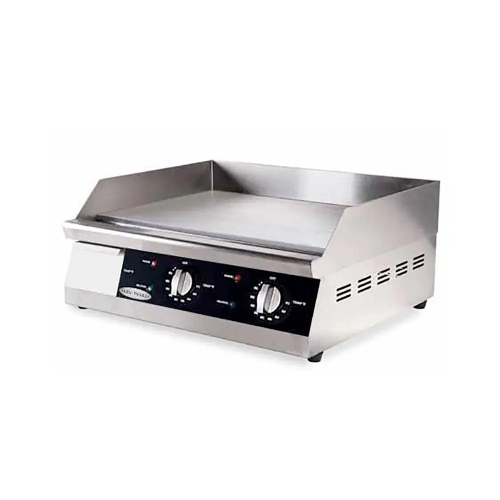 SERV-WARE 24 INCH ELECTRIC COUNTERTOP GRIDDLE WITH THERMOSTATIC CONTROLS AND 1/2 INCH PLATE