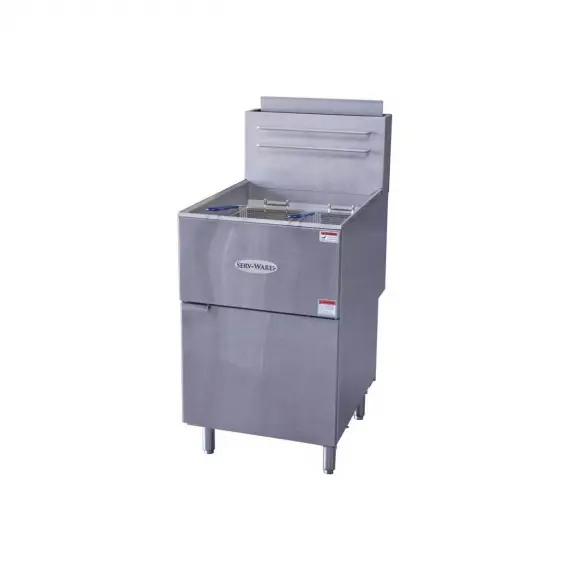 SERV-WARE 70 LB TWIN BASKET FRYER WITH 5 TUBE BURNERS  - 150000 BTU - PROPANE - ETL APPROVED