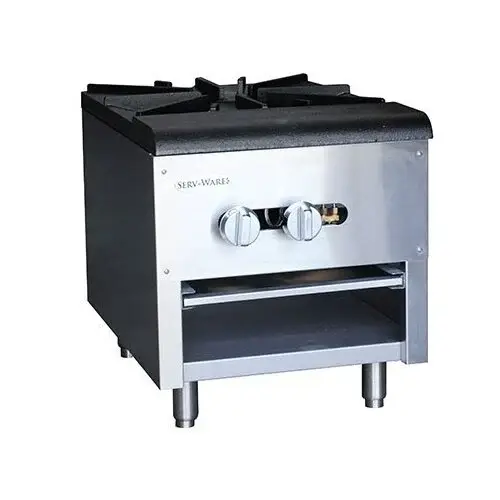 SERV-WARE SINGLE STOCK POT RAGE WITH 2 RING BURNER AND CAST IRON TOP - 110000 BTU - COMES WITH CONVERSION KIT