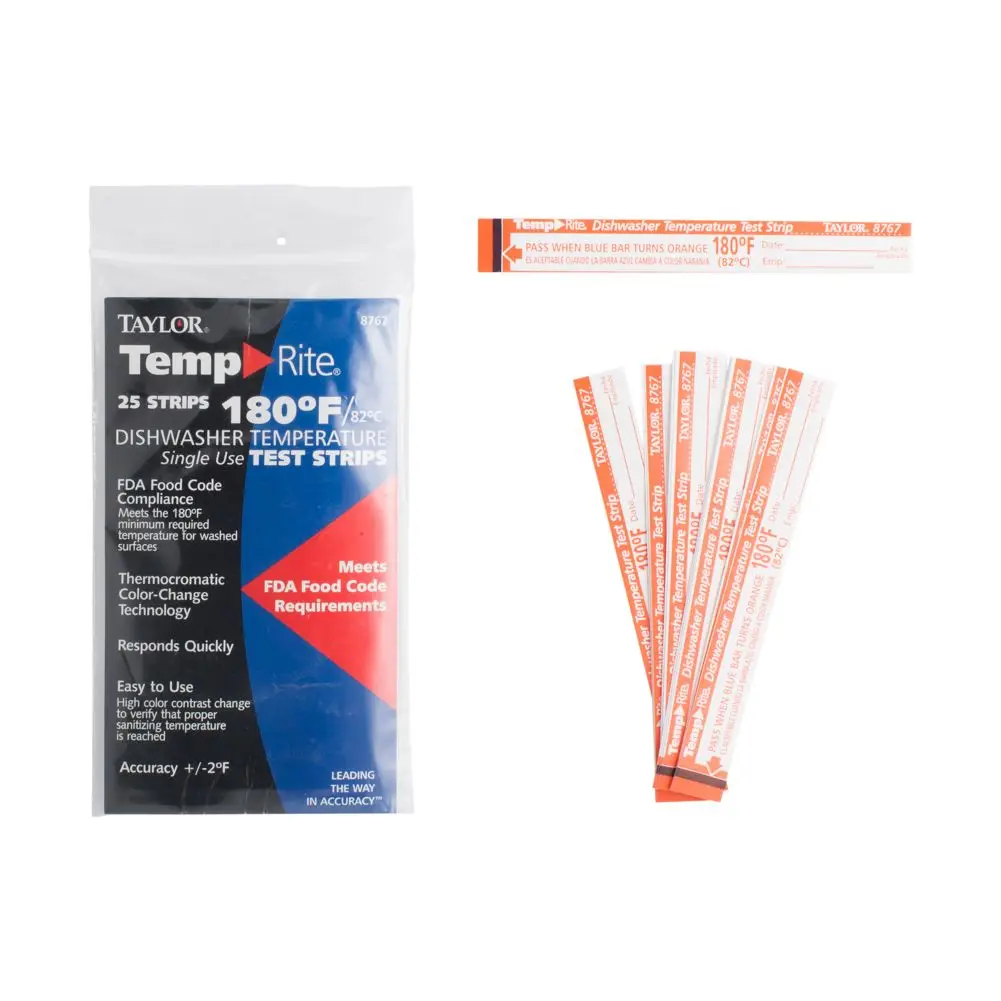 DISPOSABLE DISHWASHER THERMOMETER TEST STRIPS