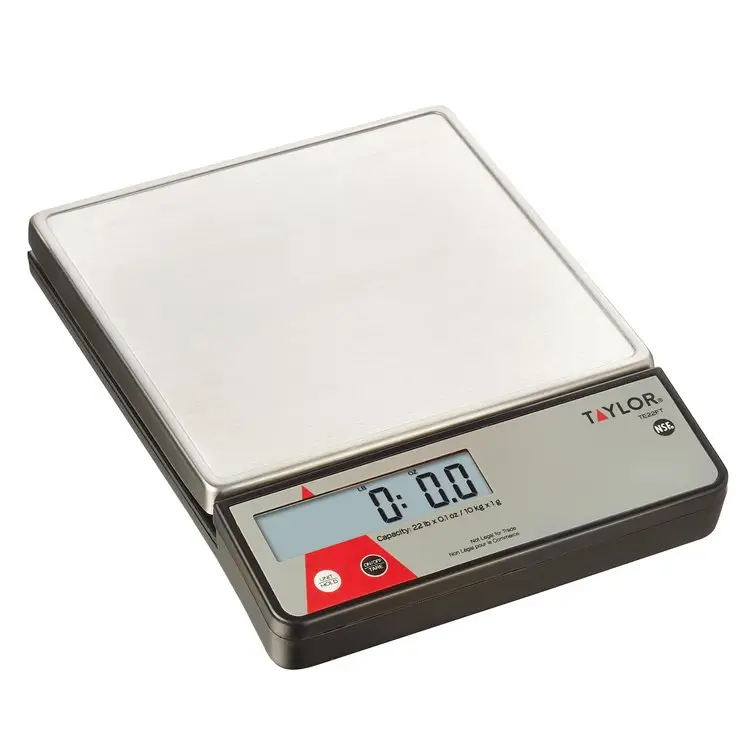 NSF 22 LB PORTION CONTROL SCALE WITH STAINLESS STEEL PLATFORM AND TARE AND HOLD FUNCTIONS