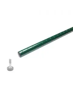 EPOXY COATED 84 INCH ROUND SHELVING POST WITH LEVELING FOOT - GREEN