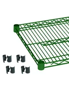 EPOXY COATED 24 X 42 INCH WIRE SHELF WITH 4 SETS OF PLASTIC CLIPS