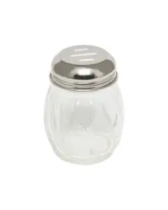 6 OZ SWIRL CHEESE SHAKER WITH SLOTTED STAINLESS STEEL CAP