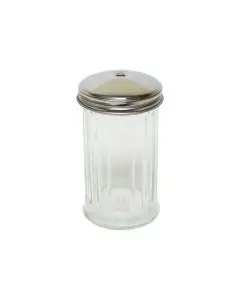 12 OZ PANELED SUGAR/CHEESE DISPENSER WITH STAINLESS STEEL CENTER HOLE CAP