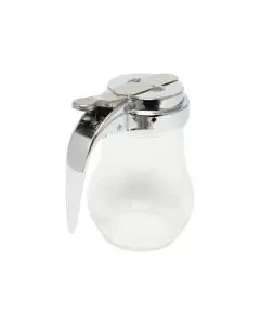 6 OZ GLASS SYRUP DISPENSER WITH CAST ZINC TOP