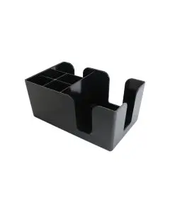 PLASTIC 6 COMPARTMENT BAR / CONDIMENT CADDY WITH NAPKIN HOLDER