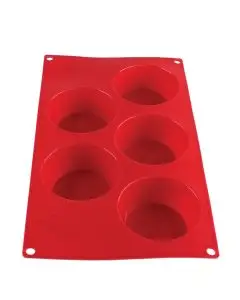 HIGH HEAT SILICON MUFFIN BAKING MOLD WITH (5) 4.57 OZ CAVITIES - OVEN SAFE - HEAT RESISTANT TO 550 F