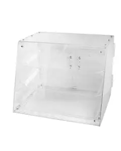 3 TIER ACRYLIC DISPLAY CASE WITH FRONT AND REAR DOORS