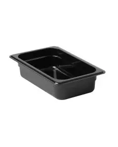 BLACK FOURTH SIZE 2-1/2 INCH DEEP ANTI-JAM POLYCARBONATE FOOD PAN