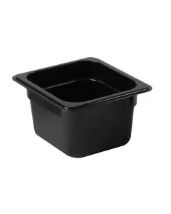 BLACK SIXTH SIZE 4 INCH DEEP ANTI-JAM POLYCARBONATE FOOD PAN