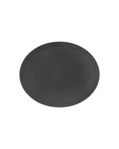 27 X 22 INCH OVAL NON-SKID TRAY - BLACK