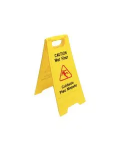 FOLD OUT CAUTION WET FLOOR SIGN - 25 X 12 INCH