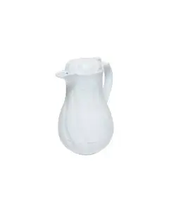 WHITE SWIRL DESIGN 42 OZ INSULATED BEVERAGE SERVER WITH PUSH BUTTON OPERATION