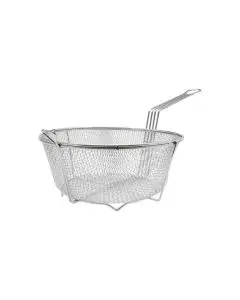 14 INCH ROUND FRY BASKET WITH 1/4 INCH MESH