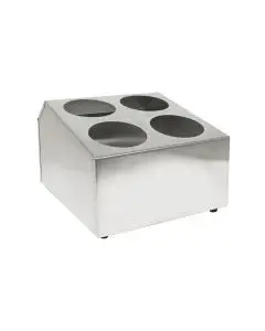 4 HOLE STAINLESS STEEL FLATWARE CYLINDER HOLDER