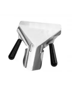 STAINLESS STEEL FRENCH FRY BAGGER WITH DUAL PLASTIC HANDLES