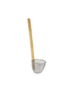 5-1/2 X 4-1/4 INCH NOODLE SKIMMER WITH STAINLESS STEEL MESH AND BAMBOO HANDLE